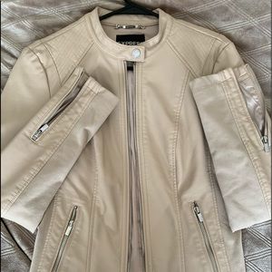 Express beige leather jacket